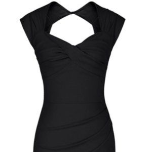 Black retro cocktail dress, S